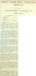 Match Report: Southampton vs Luton Town FC (30th Oct 1937)