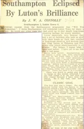 Match Report: Southampton vs Luton Town FC (30th Oct 1937)