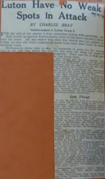 Match Report: Southampton vs Luton Town FC (30th Oct 1937)