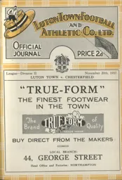 Programme: Luton Town FC vs Chesterfield (20th Nov 1937)