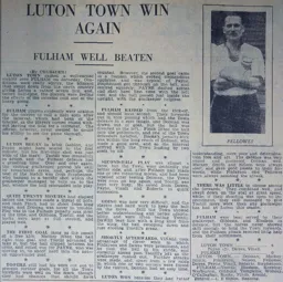 Match Report: Luton Town FC vs Fulham (4th Dec 1937)