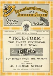 Programme: Luton Town FC vs Fulham (4th Dec 1937)