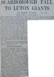 Match Report: Luton Town FC vs Scarborough (12th Jan 1938)