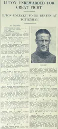 Match Report: Tottenham Hotspur vs Luton Town FC (29th Jan 1938)