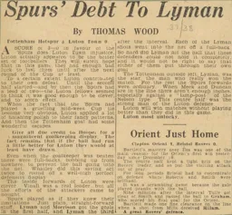 Match Report: Tottenham Hotspur vs Luton Town FC (29th Jan 1938)