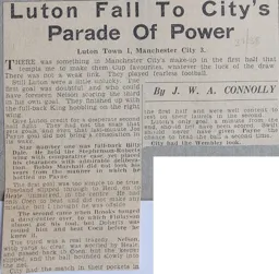 Match Report: Luton Town FC vs Manchester City (12th Feb 1938)