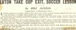 Match Report: Luton Town FC vs Manchester City (12th Feb 1938)