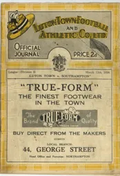 Programme: Luton Town FC vs Southampton (12th Mar 1938)