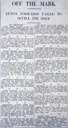 Match Report: Luton Town FC vs Sheffield Wednesday (26th Mar 1938)