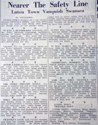 Match Report: Luton Town FC vs Swansea Town (23rd Apr 1938)