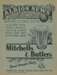 Programme: West Bromwich Albion vs Luton Town FC (27th Aug 1938)