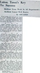Match Report: Luton Town FC vs Sheffield United (24th Sep 1938)