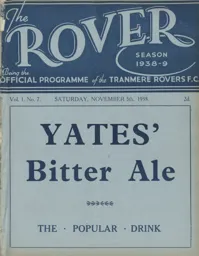 Programme: Tranmere Rovers vs Luton Town FC (5th Nov 1938)