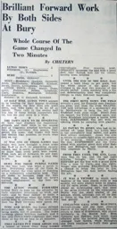 Match Report: Bury vs Luton Town FC (19th Nov 1938)