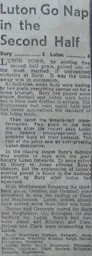 Match Report: Bury vs Luton Town FC (19th Nov 1938)
