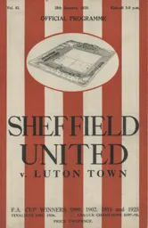 Programme: Sheffield United vs Luton Town FC (28th Jan 1939)