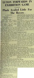 Match Report: Luton Town FC vs Tranmere Rovers (11th Mar 1939)