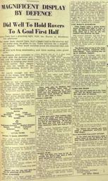 Match Report: Blackburn Rovers vs Luton Town FC (16th Mar 1939)