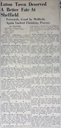 Match Report: Sheffield Wednesday vs Luton Town FC (1st Apr 1939)