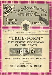 Programme: Luton Town FC vs Southampton (7th Apr 1939)