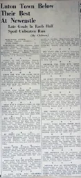 Match Report: Newcastle United vs Luton Town FC (29th Apr 1939)