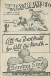 Programme: Newcastle United vs Luton Town FC (29th Apr 1939)