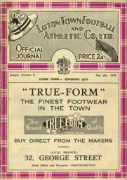 Programme: Luton Town FC vs Coventry City (6th May 1939)