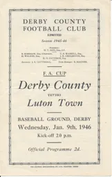 Programme: Derby County vs Luton Town FC (9th Jan 1946)