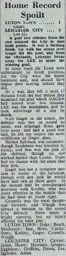Match Report: Luton Town FC vs Leicester City (5th Oct 1946)