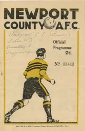 Programme: Newport County vs Luton Town FC (26th Oct 1946)