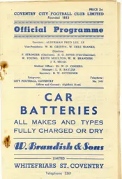 Programme: Coventry City vs Luton Town FC (21st Dec 1946)