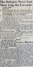 Match Report: Luton Town FC vs Burnley (8th Feb 1947)