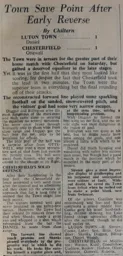 Match Report: Luton Town FC vs Chesterfield (15th Feb 1947)