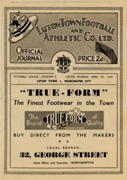 Programme: Luton Town FC vs Manchester City (7th Apr 1947)