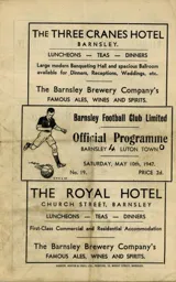 Programme: Barnsley vs Luton Town FC (10th May 1947)