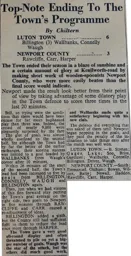 Match Report: Luton Town FC vs Newport County (31st May 1947)
