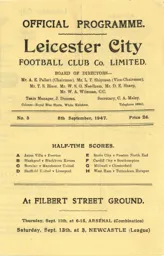 Programme: Leicester City vs Luton Town FC (8th Sep 1947)