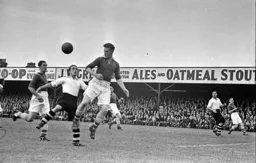 Billy Waugh about to gain control of the ball