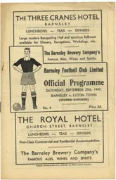 Programme: Barnsley vs Luton Town FC (20th Sep 1947)