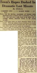 Match Report: Cardiff City vs Luton Town FC (11th Oct 1947)