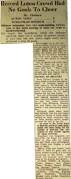 Match Report: Luton Town FC vs Tottenham Hotspur (25th Oct 1947)