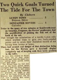 Match Report: Luton Town FC vs Doncaster Rovers (6th Dec 1947)