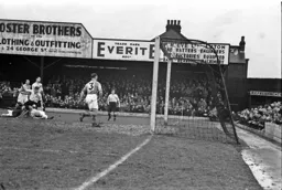The ball nestles in the net for one of the Town's six goals