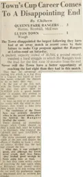 Match Report: Queens Park Rangers vs Luton Town FC (7th Feb 1948)