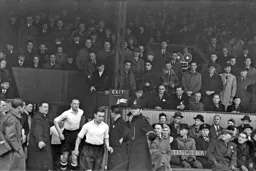 Frank Soo leads the Luton team out