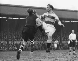 Bernard Streten about to be clattered