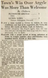 Match Report: Plymouth Argyle vs Luton Town FC (14th Feb 1948)