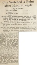 Match Report: Luton Town FC vs Cardiff City (28th Feb 1948)