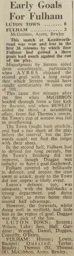 Match Report: Luton Town FC vs Fulham (26th Mar 1948)