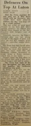 Match Report: Luton Town FC vs West Ham United (3rd Apr 1948)